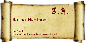 Batha Mariann névjegykártya