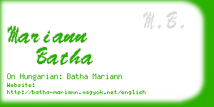 mariann batha business card